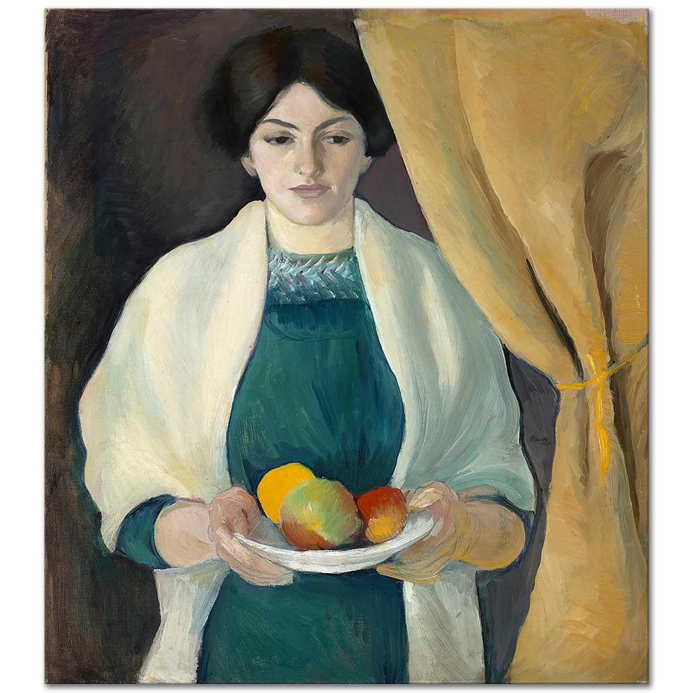 August Macke Elmalarla Portre Kanvas Tablo