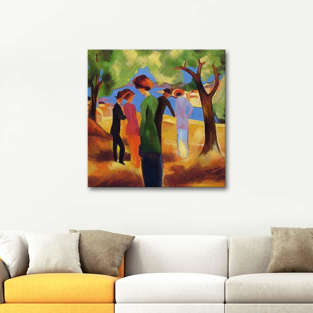 August Macke Yeşil Ceketli Kadın Kanvas Tablo