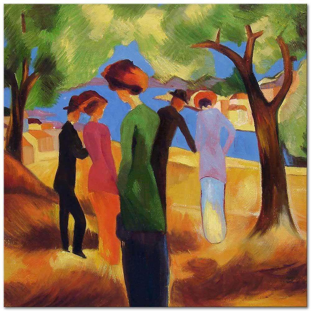 August Macke Yeşil Ceketli Kadın Kanvas Tablo