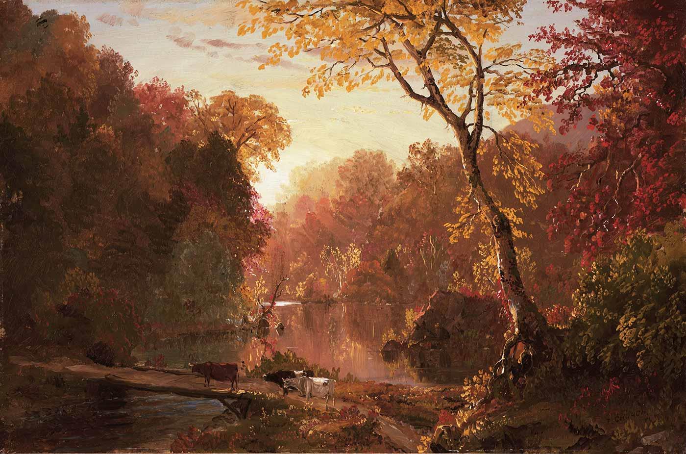 Frederic Edwin Church Kuzey Amerika'da Sonbahar Kanvas Tablo