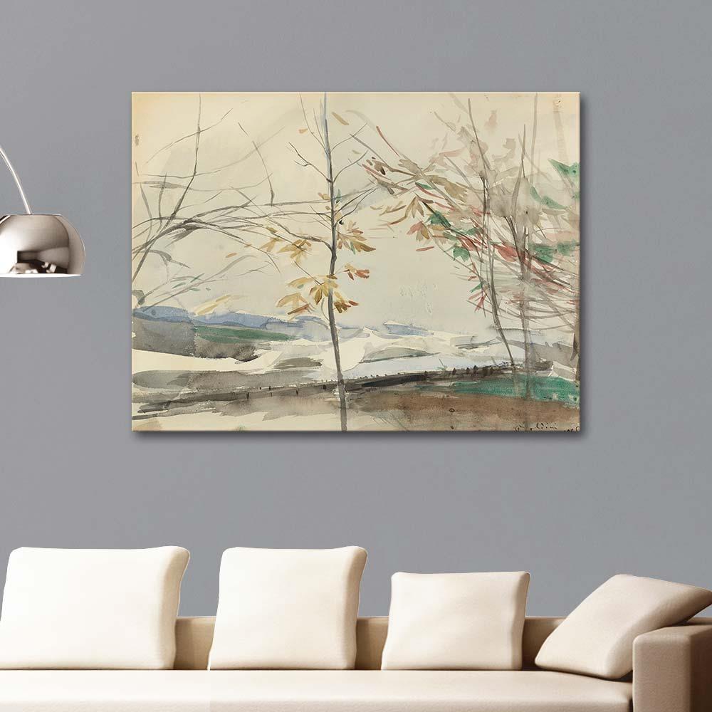 Giovanni Boldini Sonbahar Manzarasında Ağaçlar Kanvas Tablo