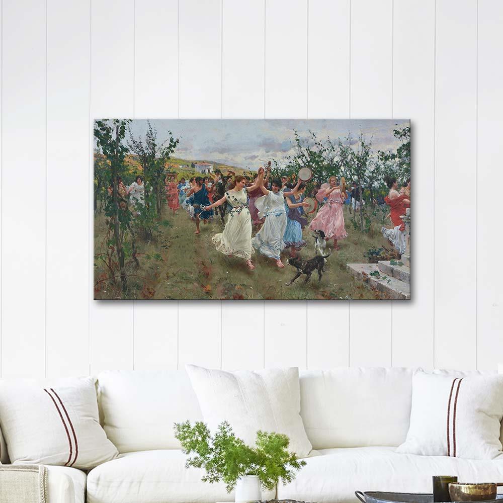 Raffaello Sorbi Bacchanal Şenliği Kanvas Tablo