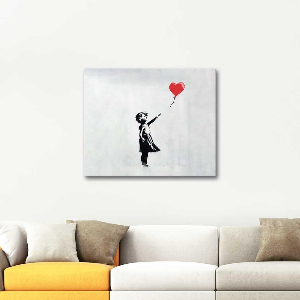 Banksy Kırmızı Balonlu Kız Kanvas Tablo