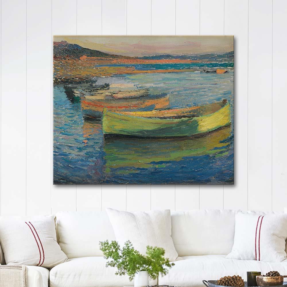 Barques Aux Environs De Collioure by Henri Martin as Art Print