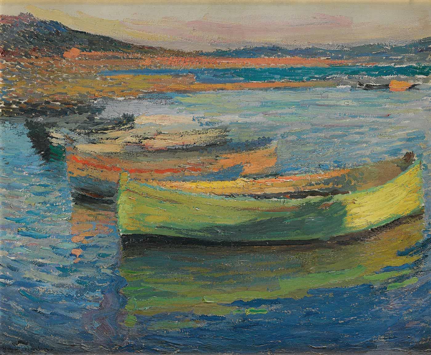 Barques Aux Environs De Collioure by Henri Martin as Art Print