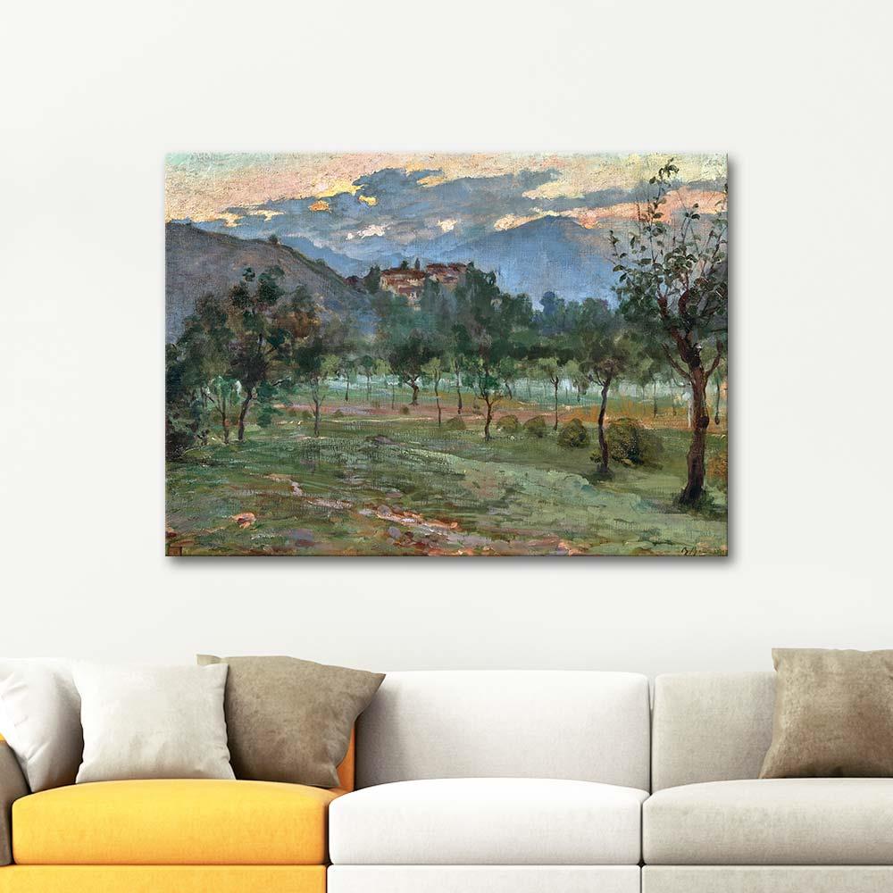 Bartolomeo Bezzi Landscape at Sunset Art Print