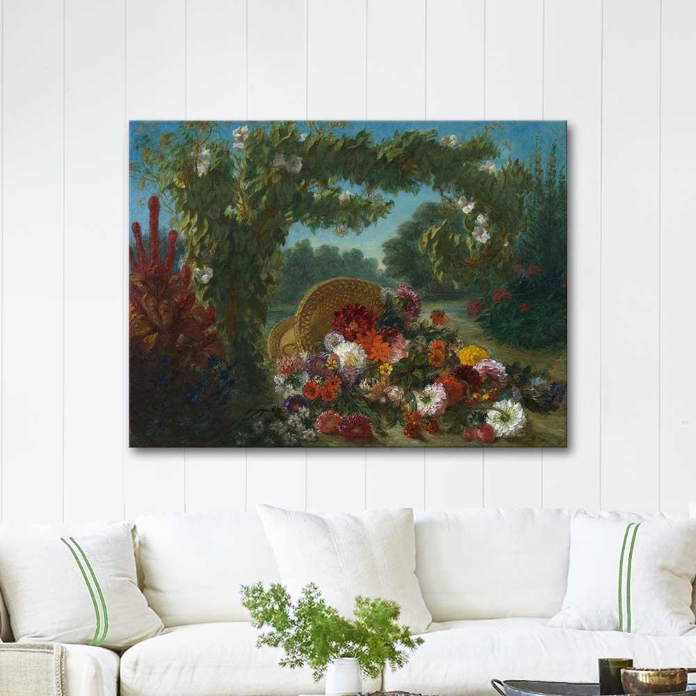 Eugene Delacroix Çiçek Sepeti Kanvas Tablo