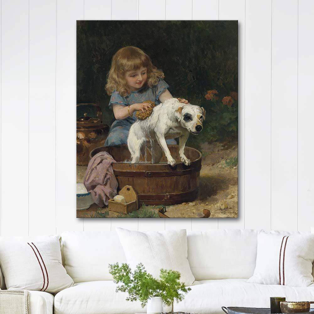 Louis Marie de Schryver Banyo Günü Kanvas Tablo