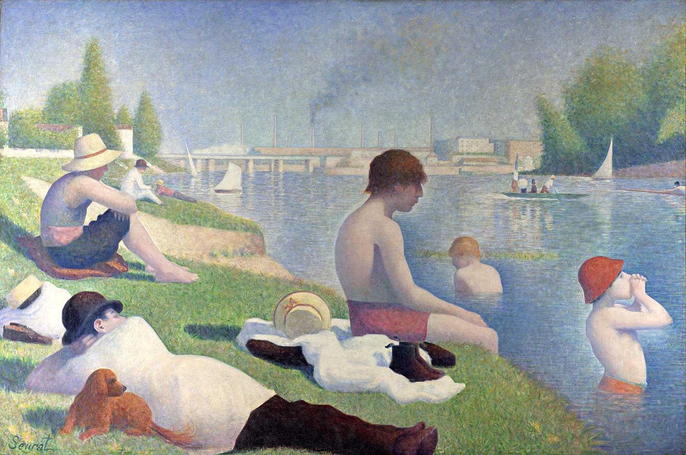 Georges Seurat Asnieres Plajı Kanvas Tablo