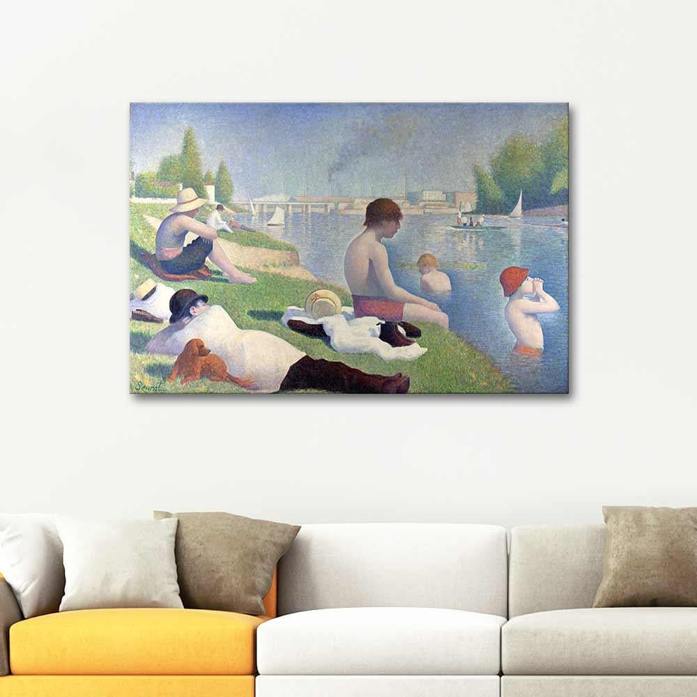 Georges Seurat Asnieres Plajı Kanvas Tablo