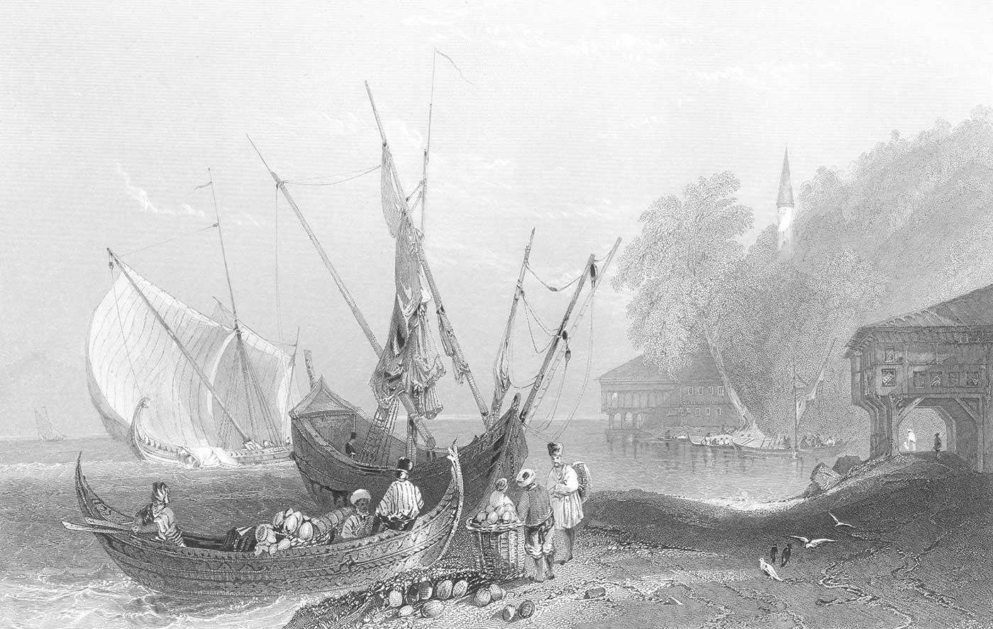 William Henry Bartlett Boğaziçi Sahilinden Bebek Kanvas Tablo