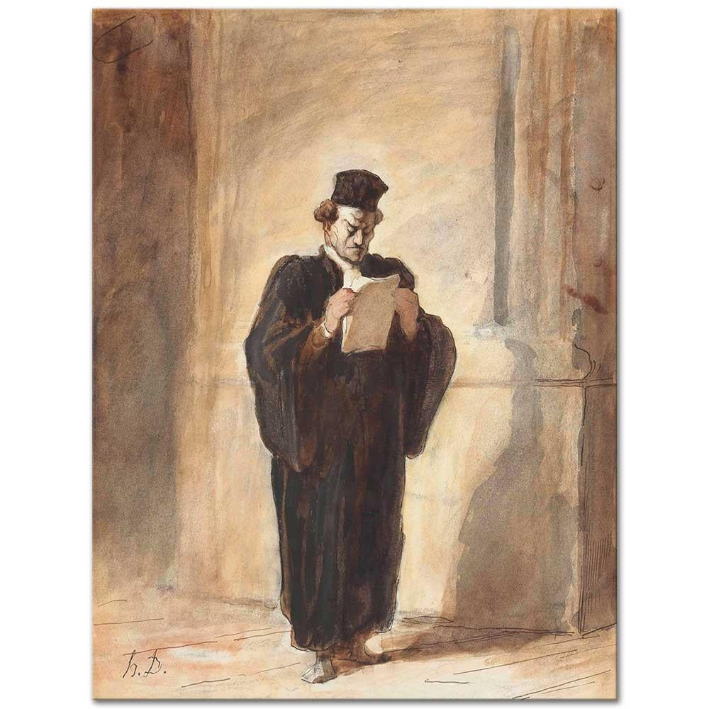 Honore Daumier Duruşma Öncesinde Kanvas Tablo