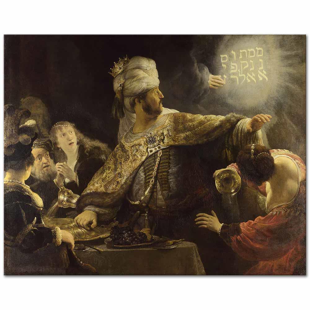 Rembrandt van Rijn Belshazzar'ın Ziyafeti Kanvas Tablo
