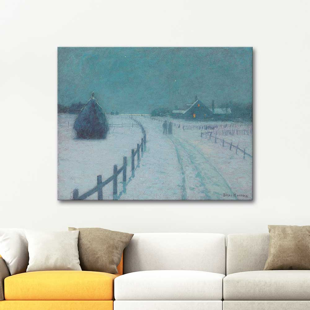 Birge Harrison Kış Akşamında Yürüyüş Kanvas Tablo