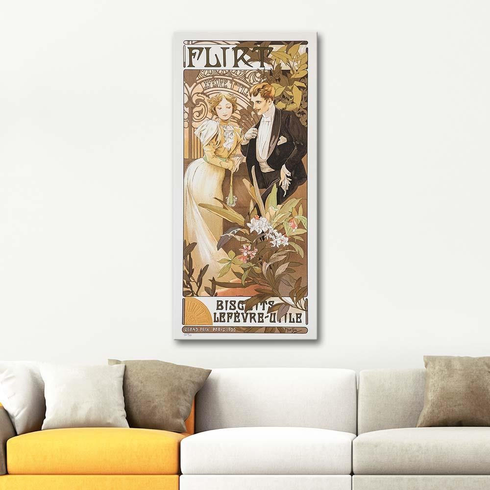 Alphonse Mucha Biscuits Lefevre Utile, Flört Kanvas Tablo