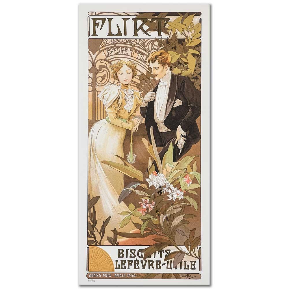 Alphonse Mucha Biscuits Lefevre Utile, Flört Kanvas Tablo