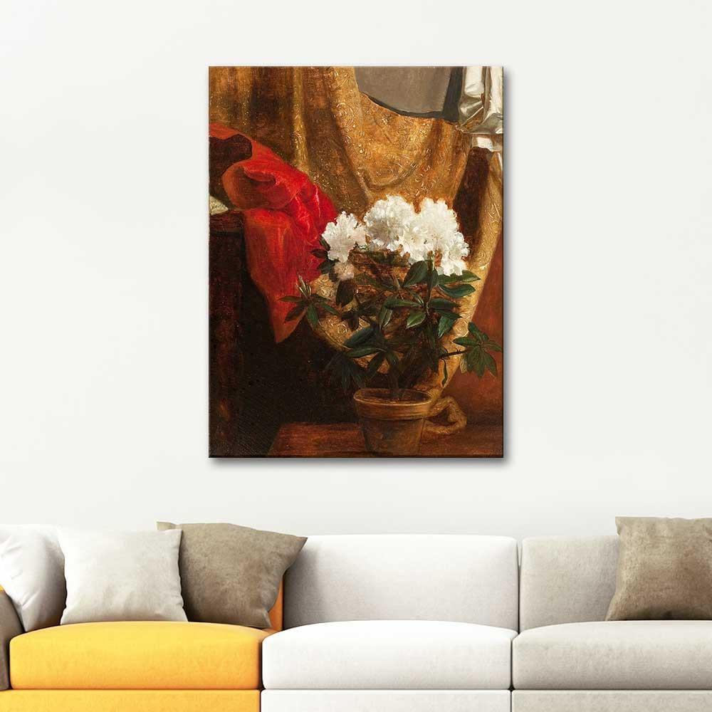 Blaise Alexandre Desgoffe Still life with Potted Flower Art Print