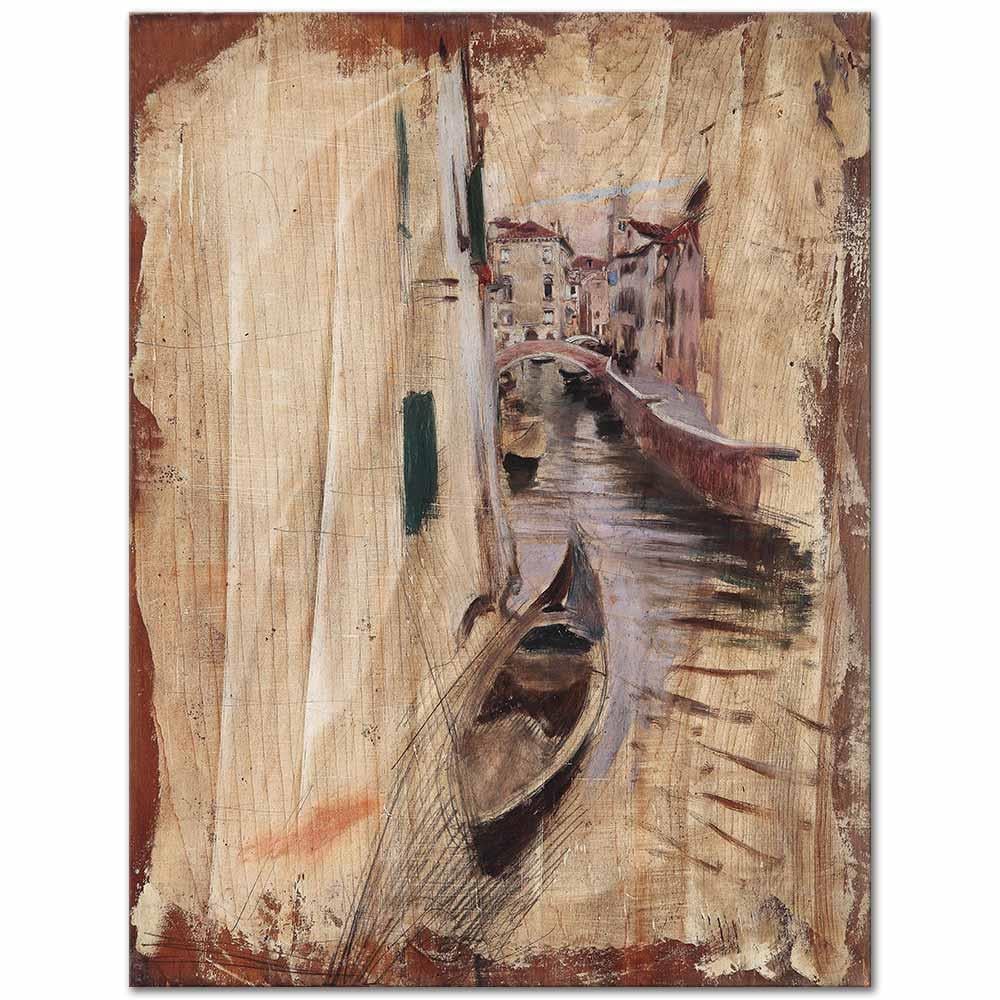 Giovanni Boldini Bir Kanala Bakış Venedik Kanvas Tablo