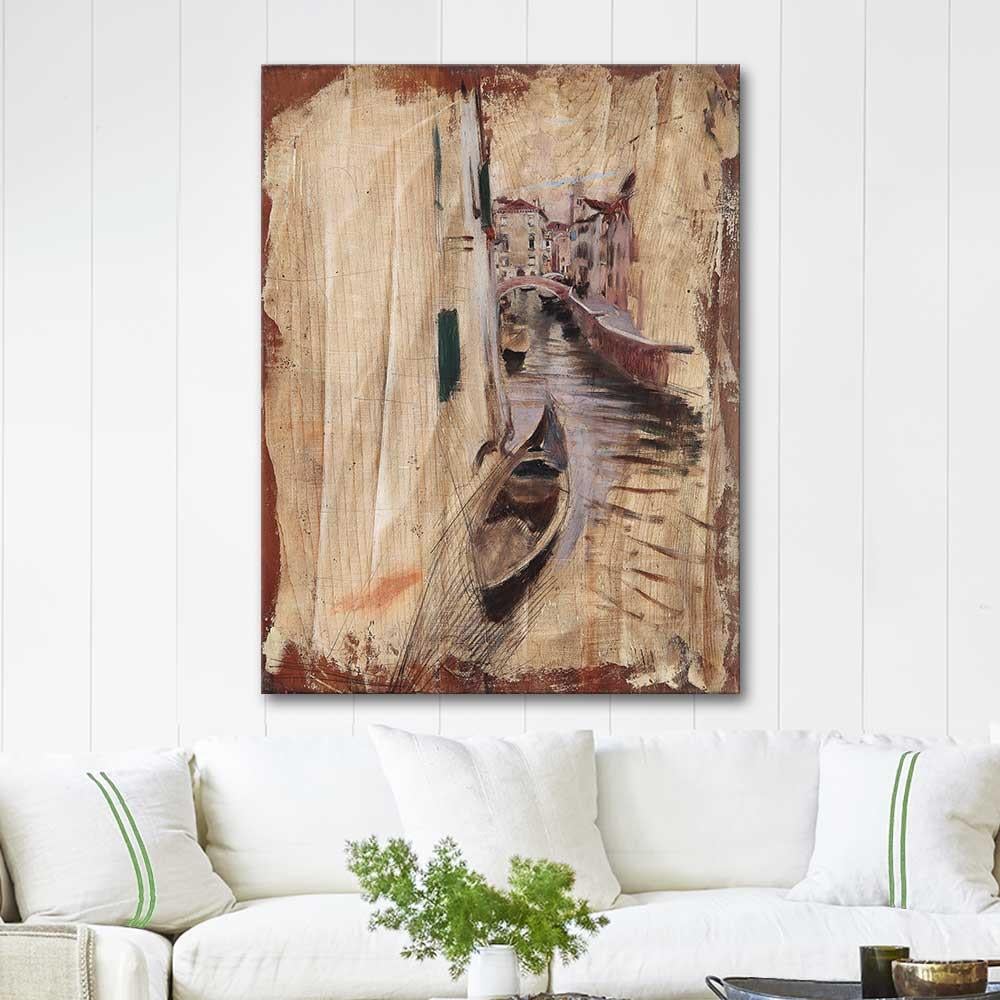 Giovanni Boldini Bir Kanala Bakış Venedik Kanvas Tablo