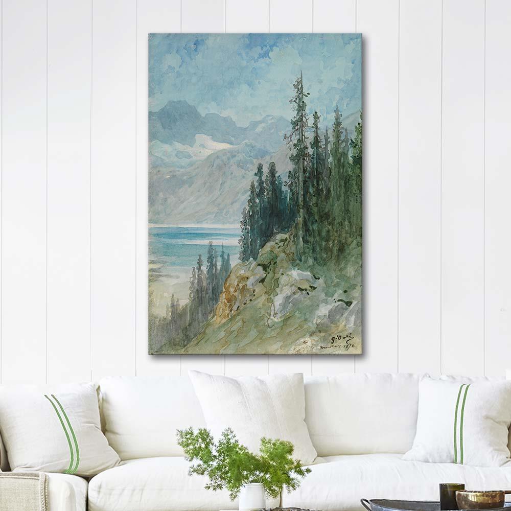 Blick über den Genfer See bei Montreux by Gustave Dore as Art Print