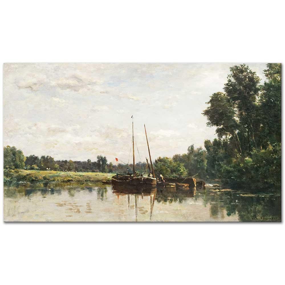 Charles Francois Daubigny Oise'de Tekneler Kanvas Tablo