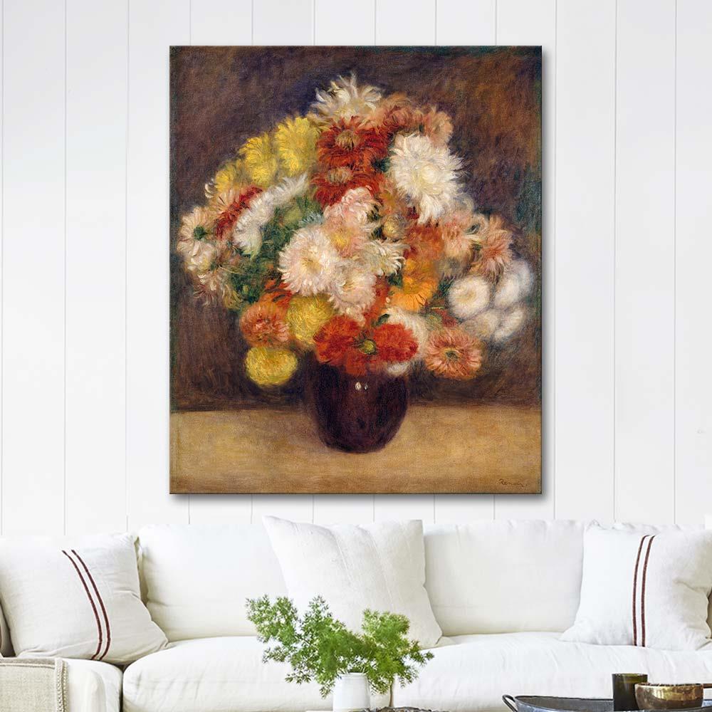 Bouquet Of Chrysanthemums by Pierre Auguste Renoir as Art Print