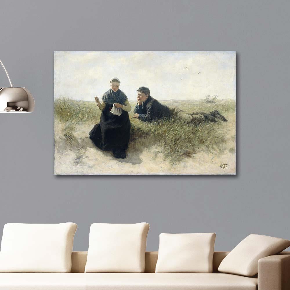 Boy and Girl in the Dunes by Adolph Artz as Art Print