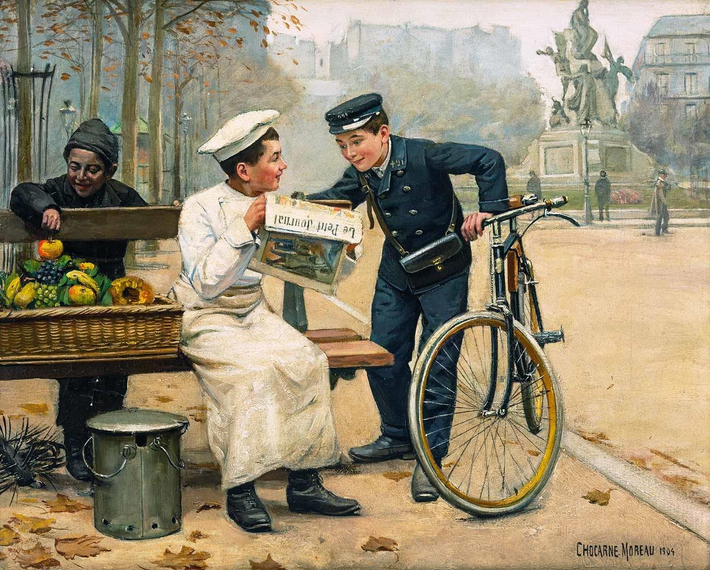 Paul Charles Chocarne Moreau Le Petit Journal Okuyan Çocuklar Kanvas Tablo