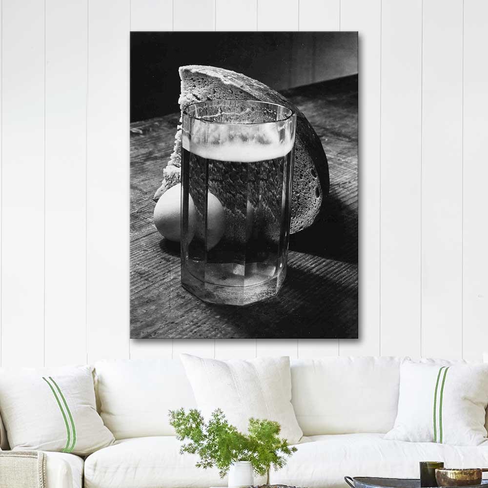 Josef Sudek Ekmek Yumurta ve Bardak Kanvas Tablo