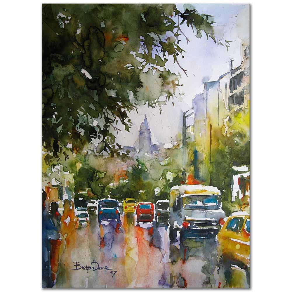 Burhan Özer Beyoglu Scene Istanbul Art Print