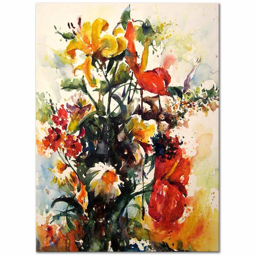 Burhan Özer Çiçek Demeti Kanvas Tablo