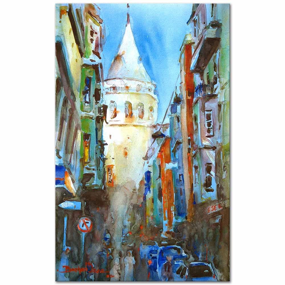 Burhan Özer A Street in Galata Art Print