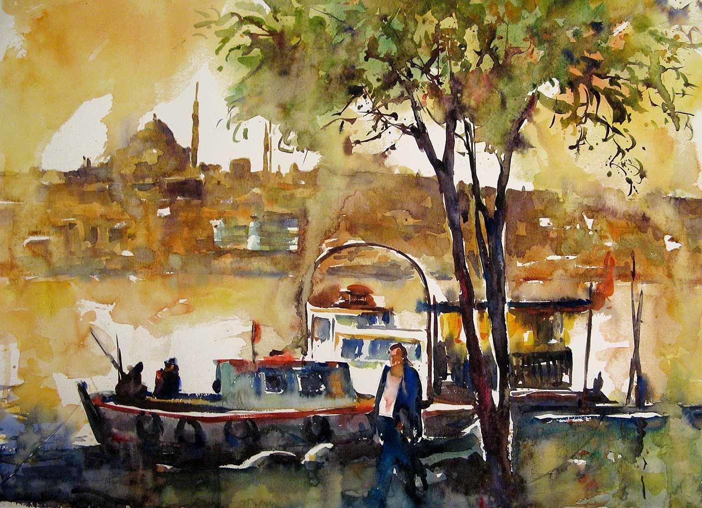 Burhan Özer By the Golden Horn Art Print