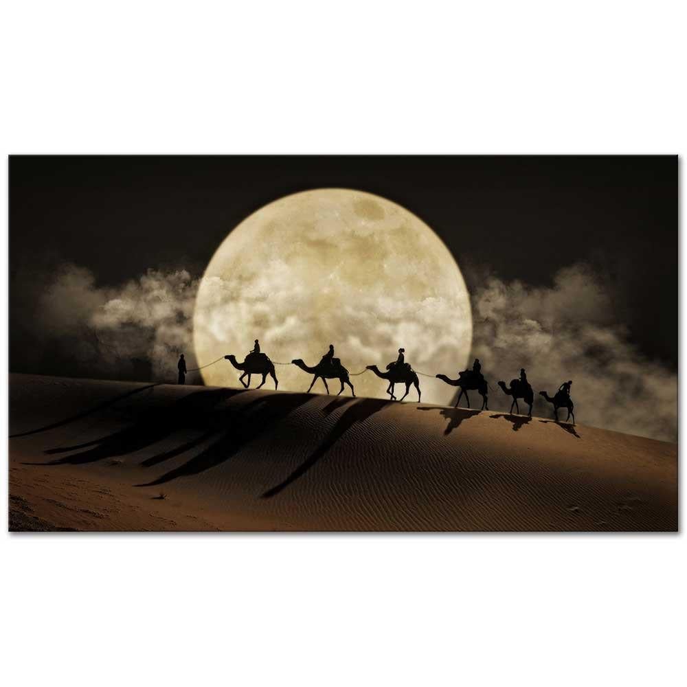 Mehtapta Deve Kervanı Kanvas Tablo