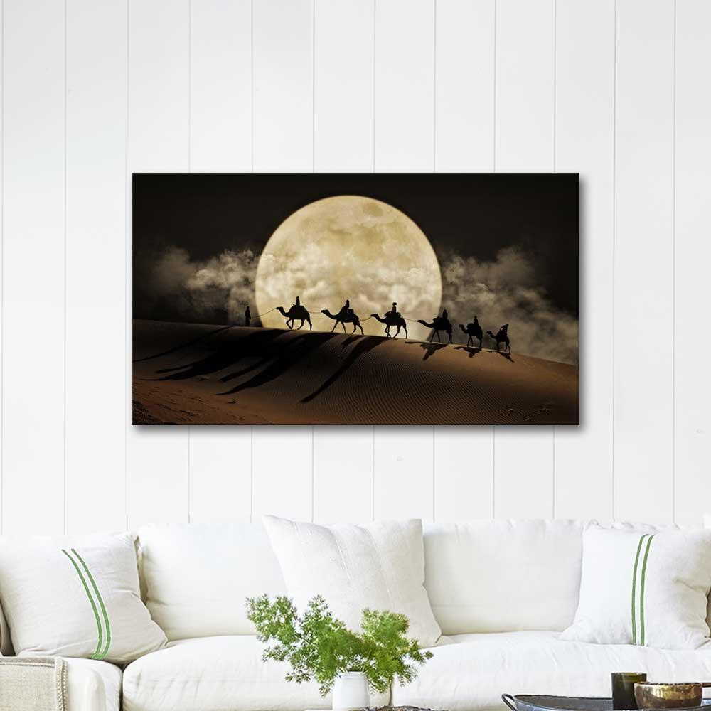 Mehtapta Deve Kervanı Kanvas Tablo