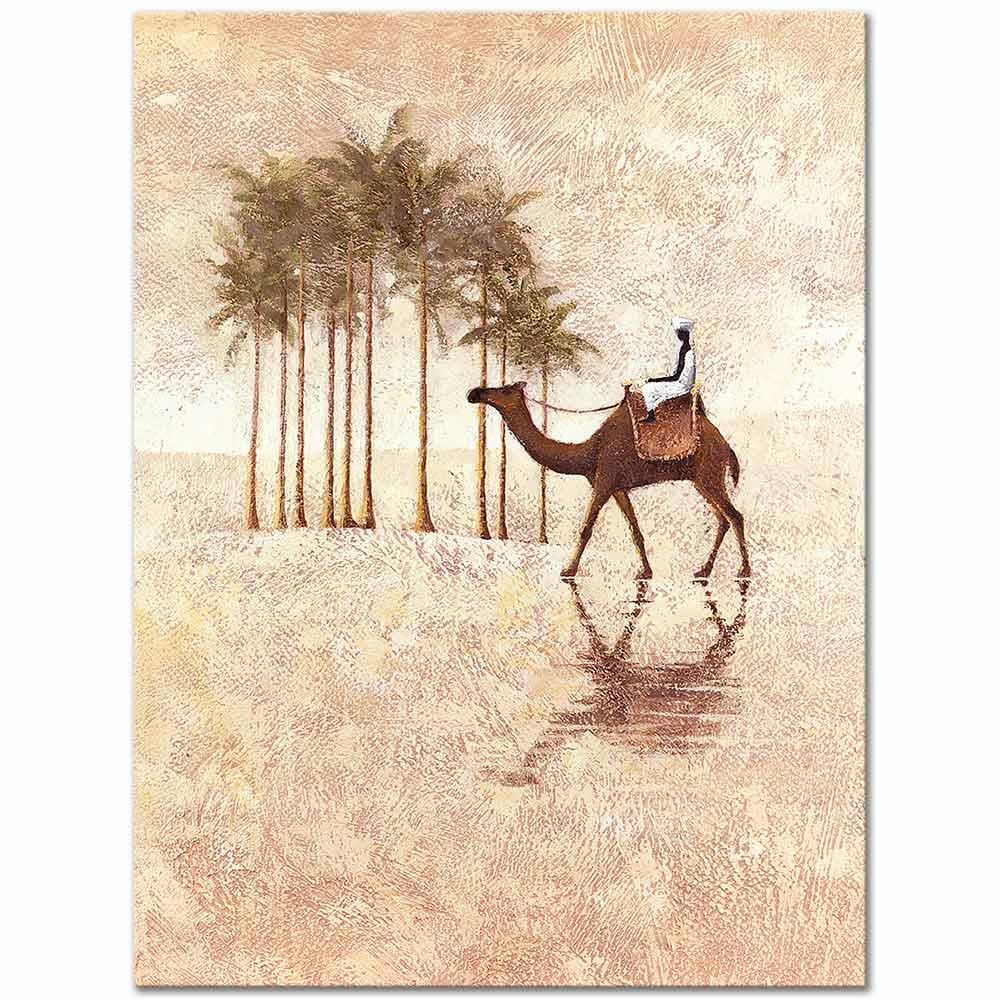 Çölde Deve Kanvas Tablo