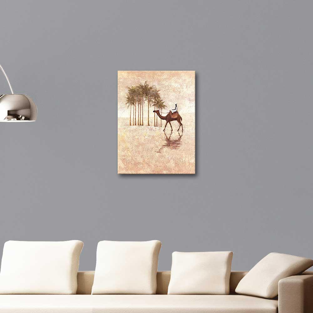 Çölde Deve Kanvas Tablo