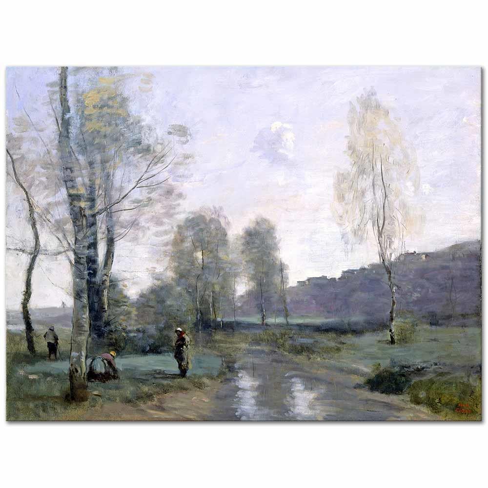 Canal in Picardy by Jean Baptiste Camille Corot as Art Print