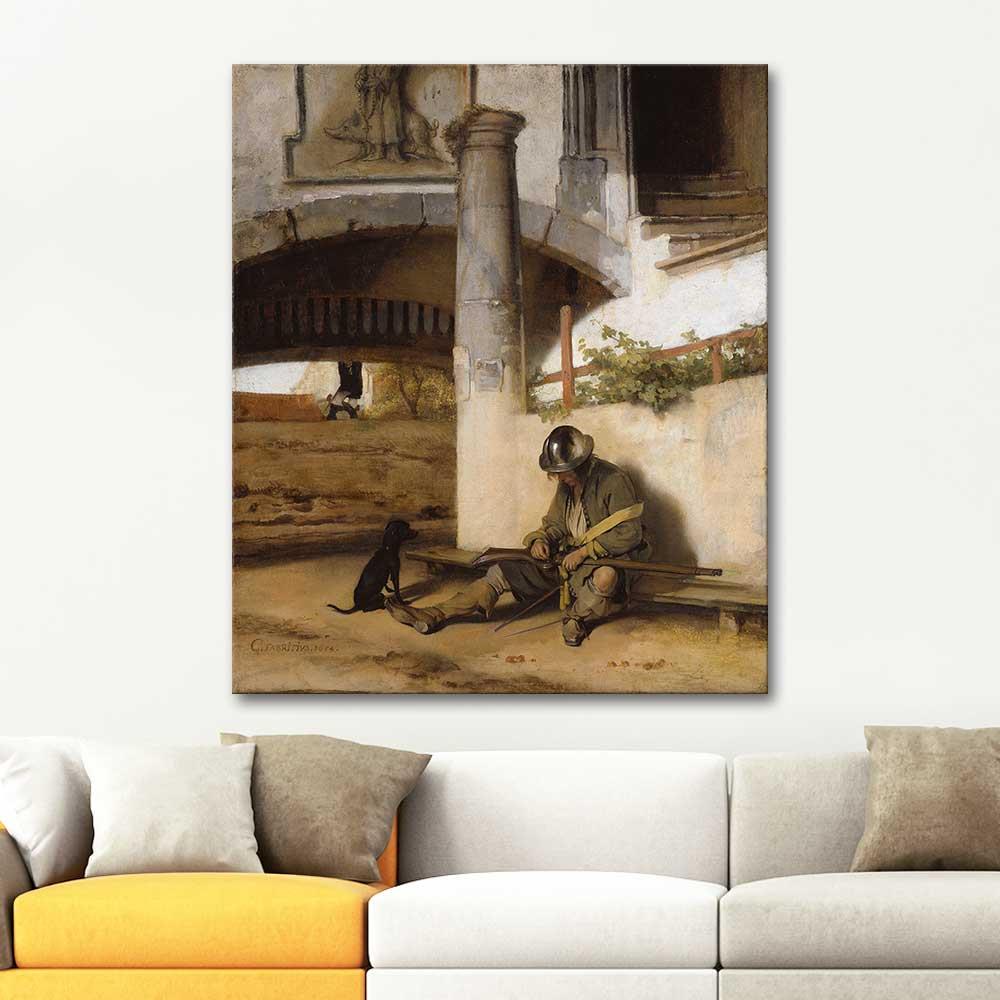 Carel Fabritius Uyuyan Nöbetçi Kanvas Tablo