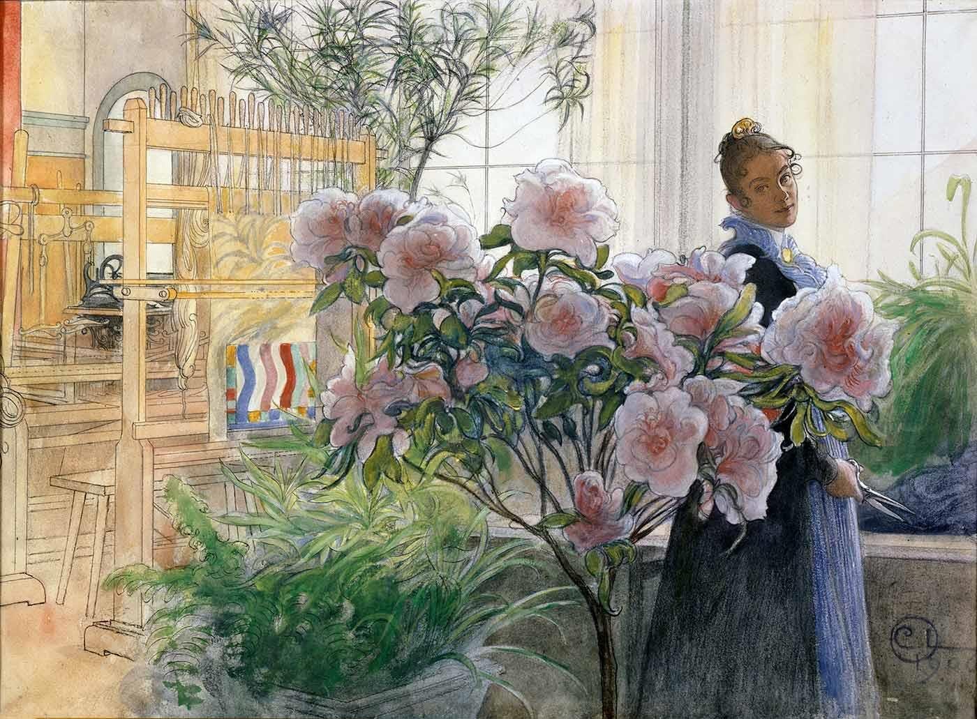 Azaleas by Carl Larsson
