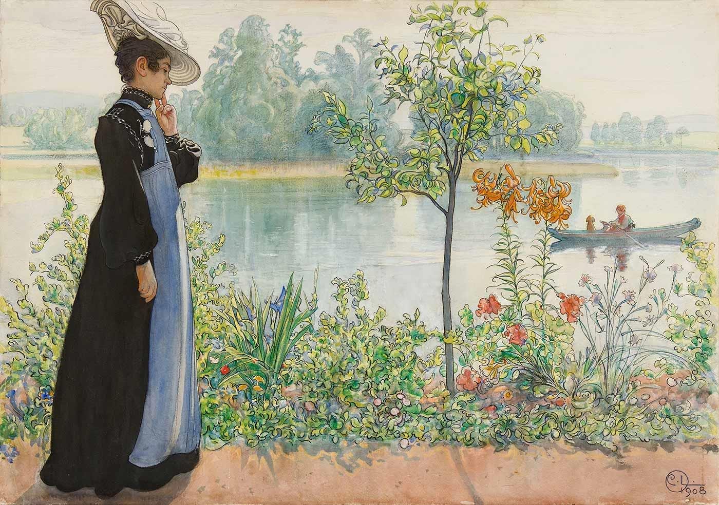 Karin By The Shore by Carl Larsson