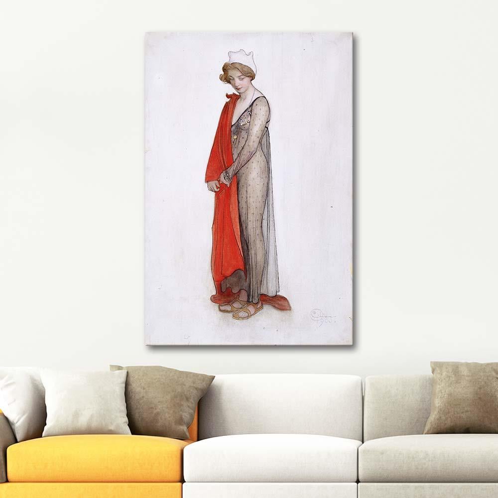 Carl Larsson Rouge et Noir Art Print