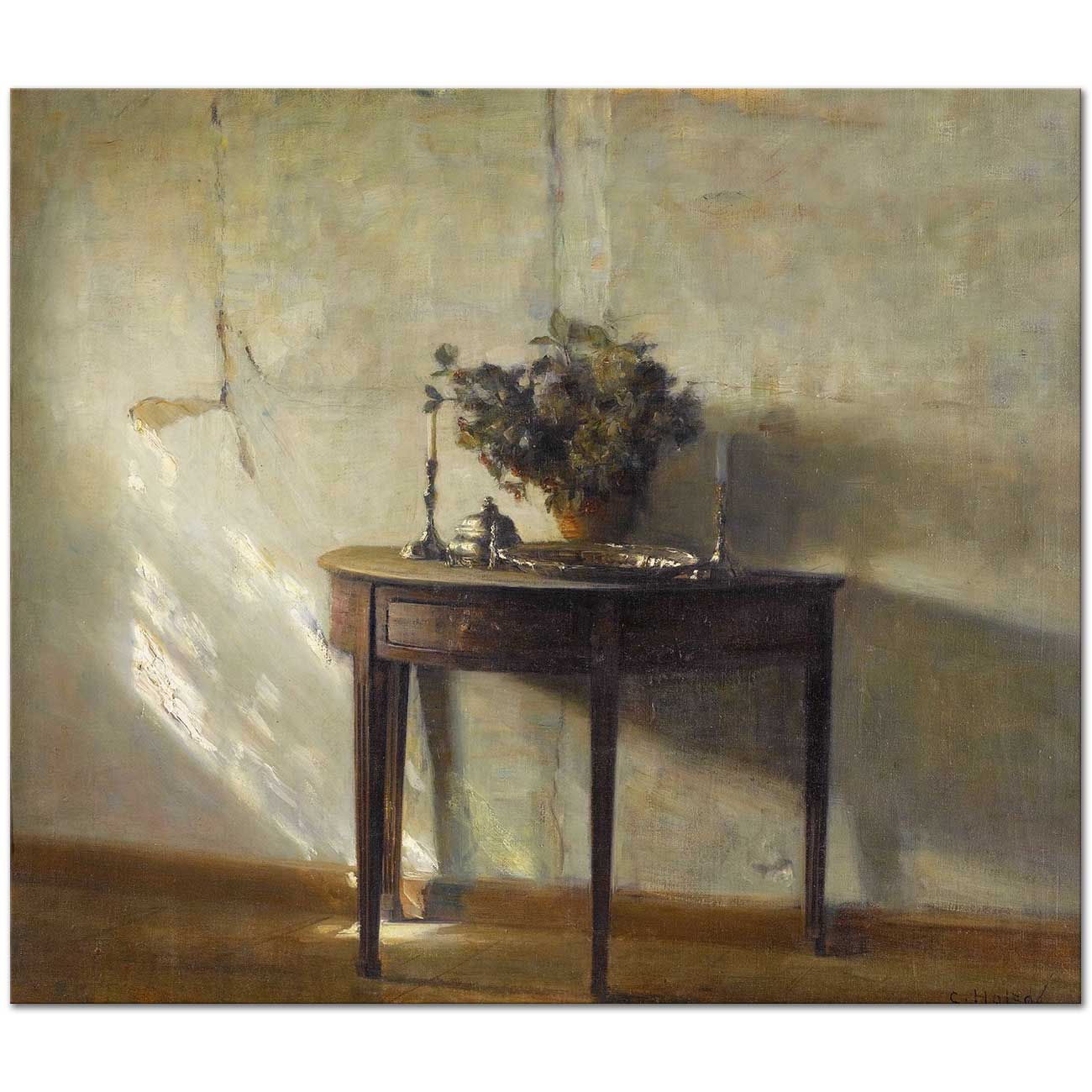 Carl Vilhelm Holsoe A Sunlite Interior Art Print