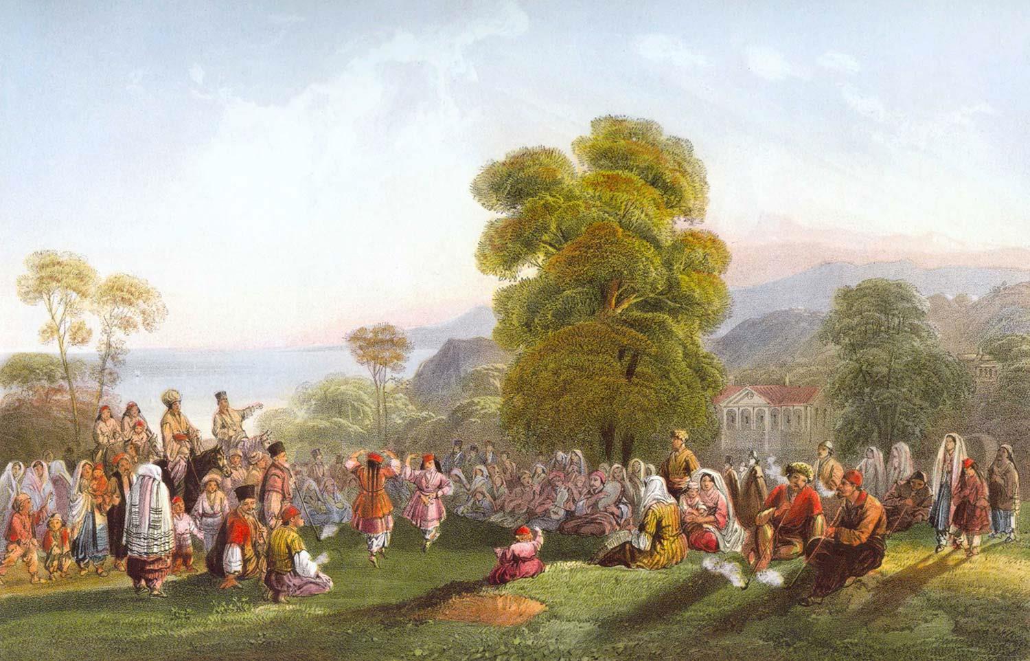 Dance of Tatars by Carlo Bossoli