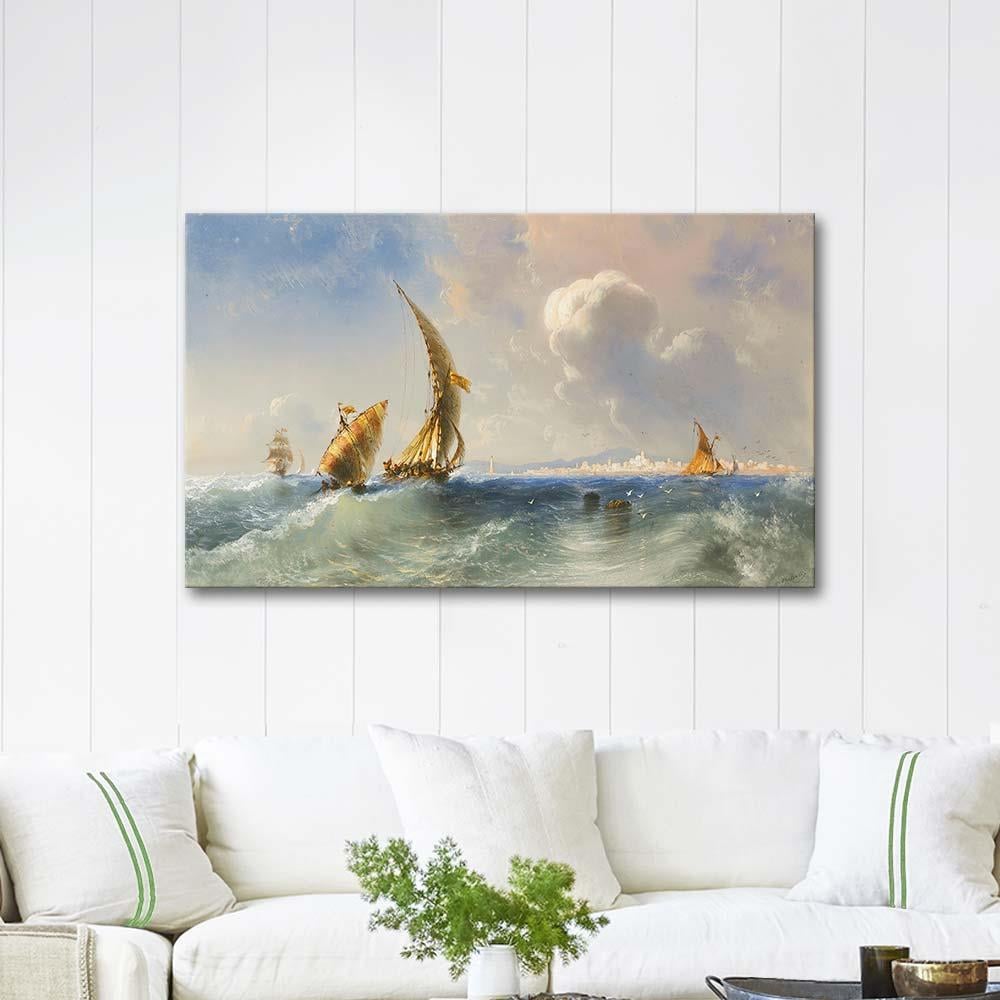 Carlo Bossoli High Seas Near Alicante Art Print