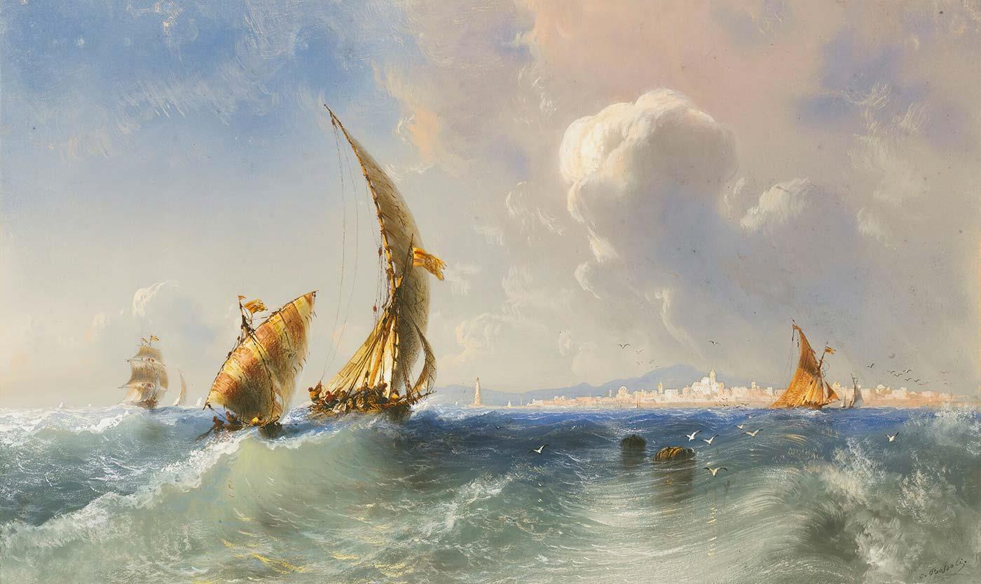 High Seas Near Alicante by Carlo Bossoli
