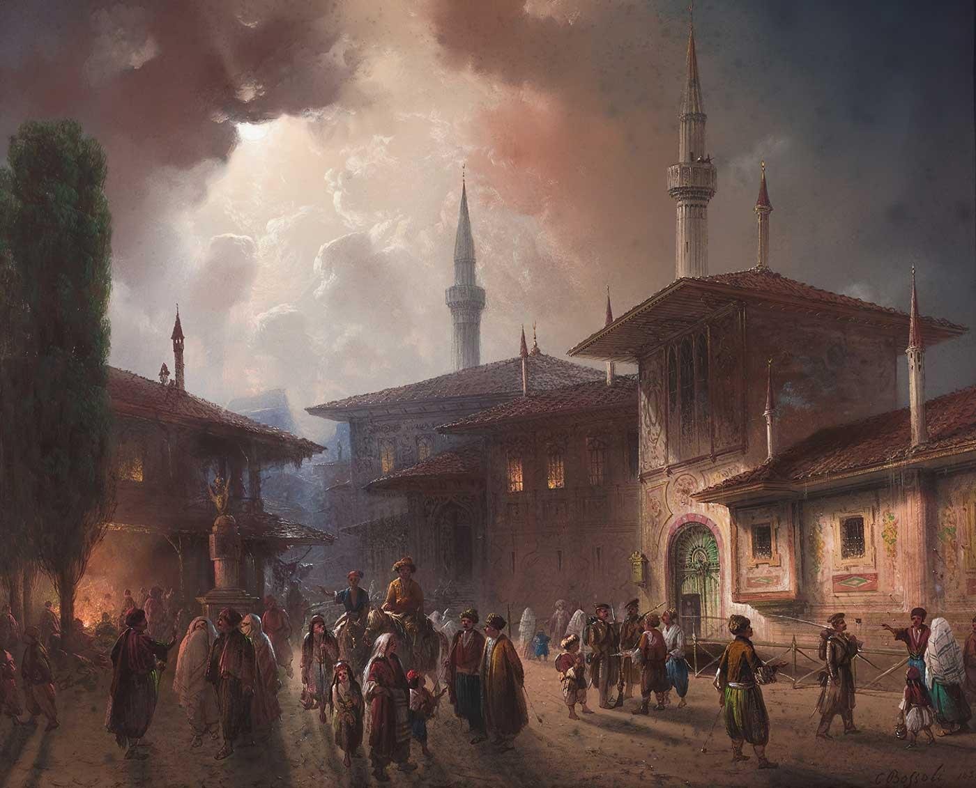 Carlo Bossoli Bahçesaray Kırım Kanvas Tablo