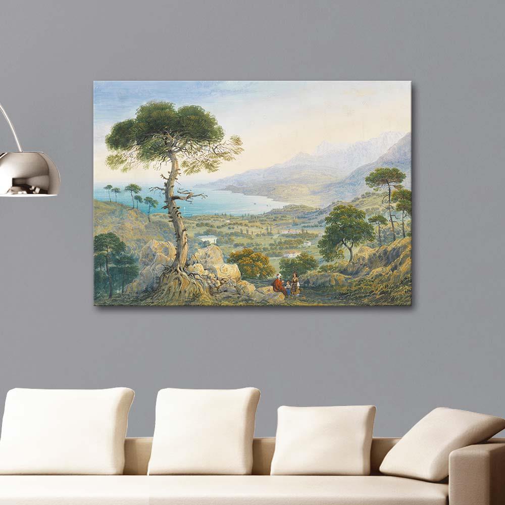 Carlo Bossoli Krimlandschaft mit Meeresbucht Art Print