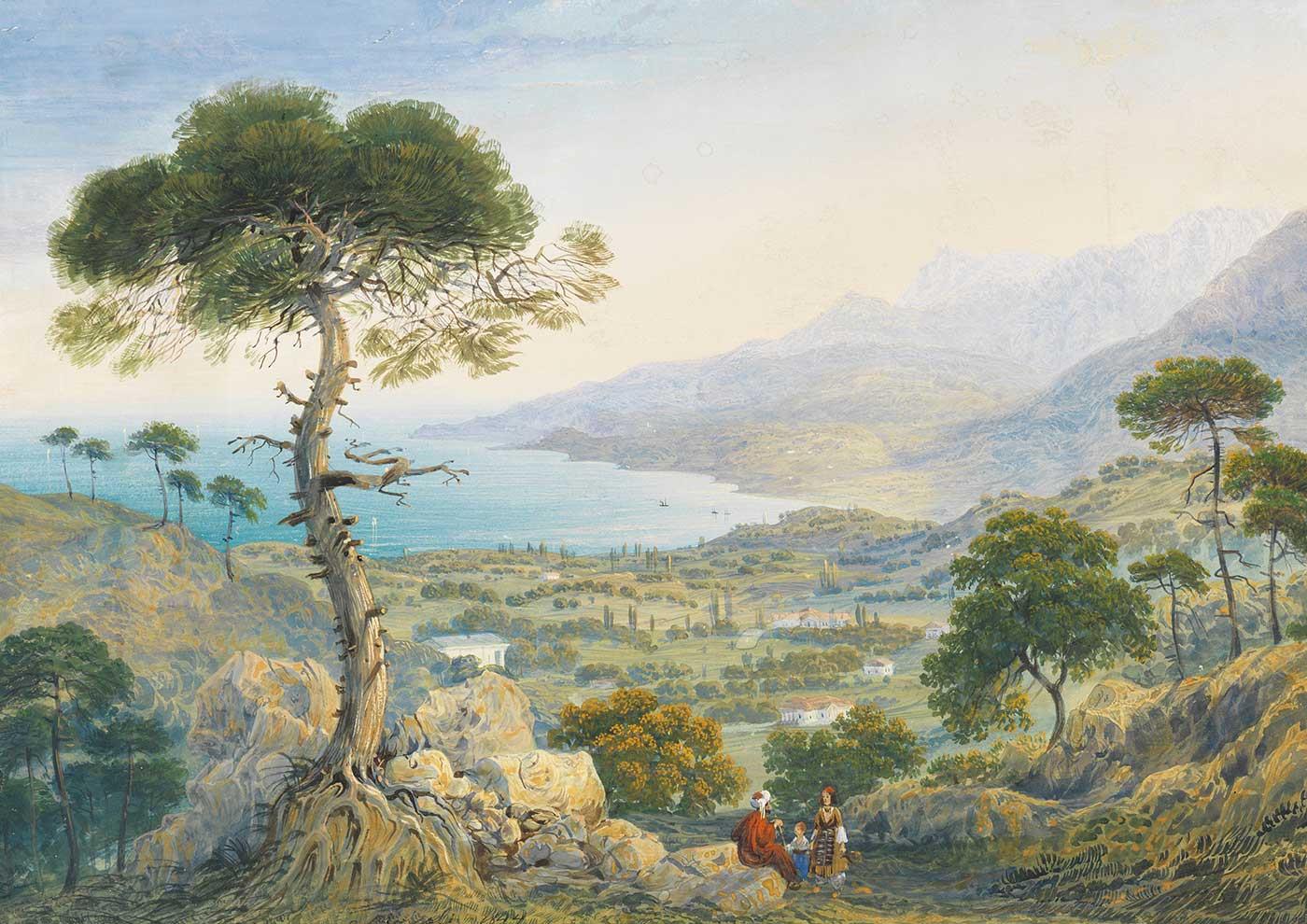 Carlo Bossoli Krimlandschaft mit Meeresbucht Art Print