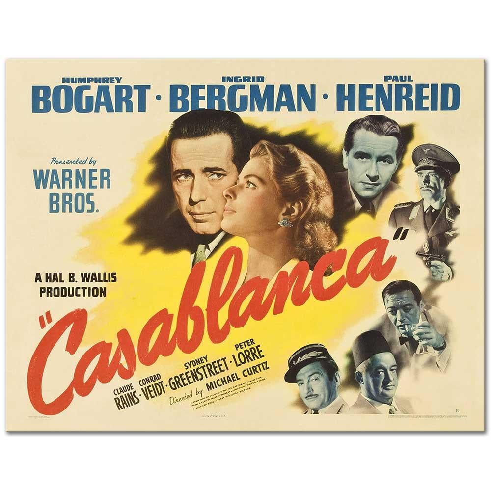 Casablanca Movie Poster as Art Print